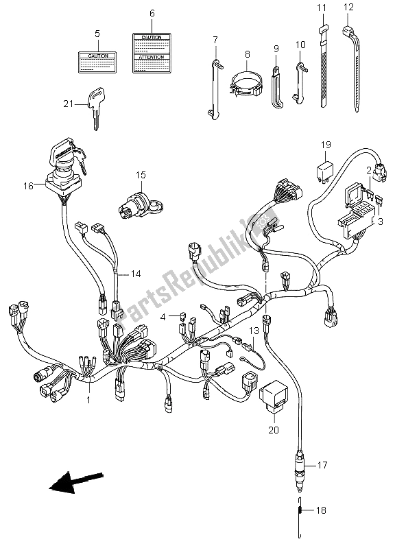 Wszystkie części do Wi? Zka Przewodów Suzuki LT A 500F Vinson 4X4 2003