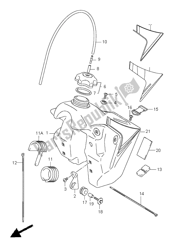 Wszystkie części do Zbiornik Paliwa Suzuki RM 250 2001