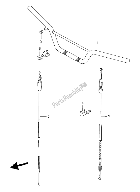 All parts for the Handlebar of the Suzuki RM 80 2001