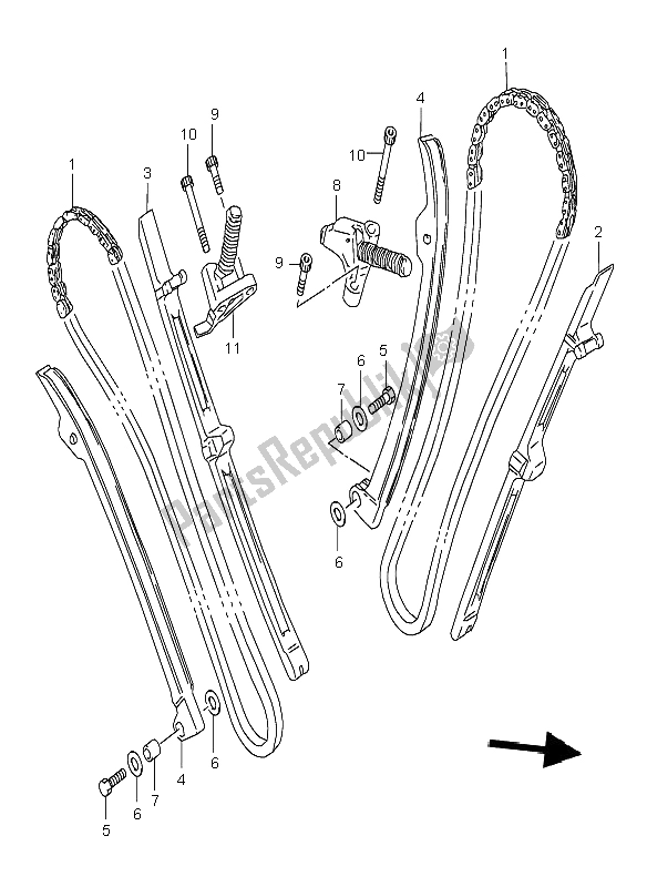 Toutes les pièces pour le Chaîne De Came du Suzuki VL 1500 Intruder LC 2008