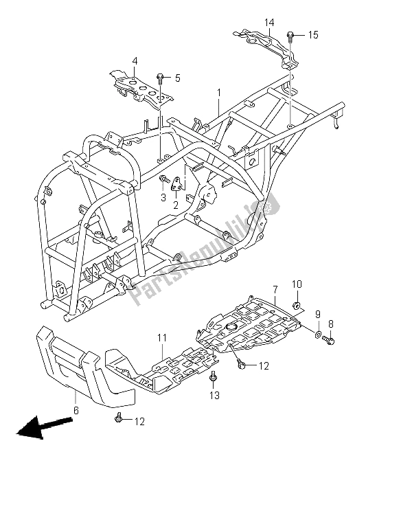 All parts for the Frame of the Suzuki LT A 400F Eiger 4X4 2002