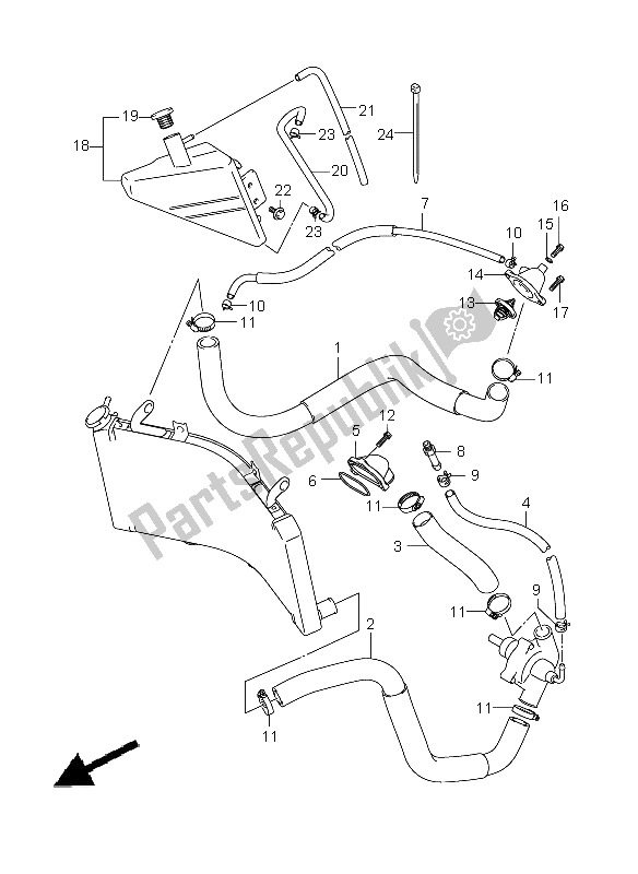 Tutte le parti per il Tubo Del Radiatore del Suzuki GSX 1300R Hayabusa 2008