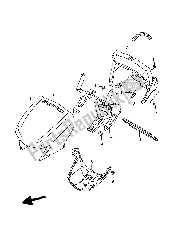 Tutte le parti per il Copertura Della Maniglia del Suzuki LT A 700X Kingquad 4X4 2007