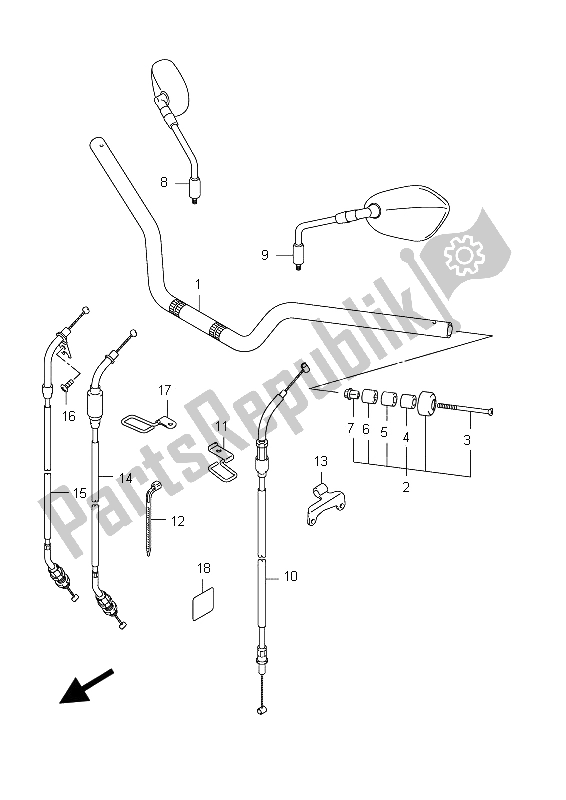 Tutte le parti per il Manubrio (sfv650u E24) del Suzuki SFV 650A Gladius 2012