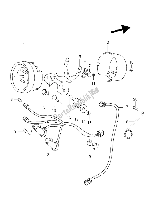 Tutte le parti per il Tachimetro del Suzuki GZ 250 Marauder 2000