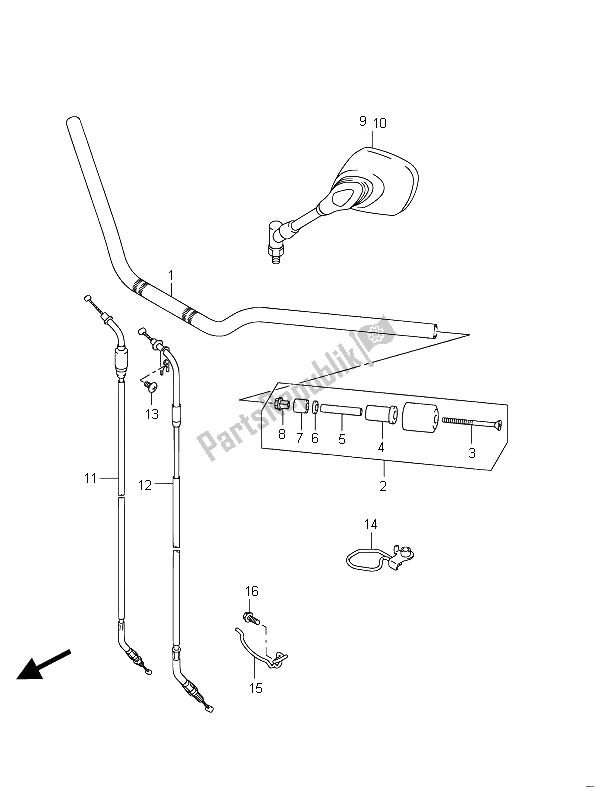 All parts for the Handlebar (gsf650u) of the Suzuki GSF 650 Sasa Bandit 2011