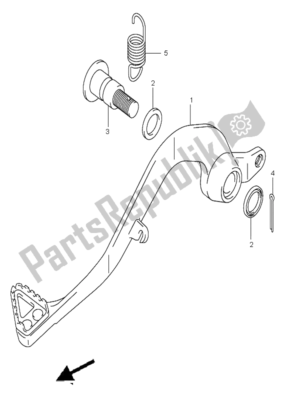 All parts for the Rear Brake of the Suzuki RM 85 SW LW 2006