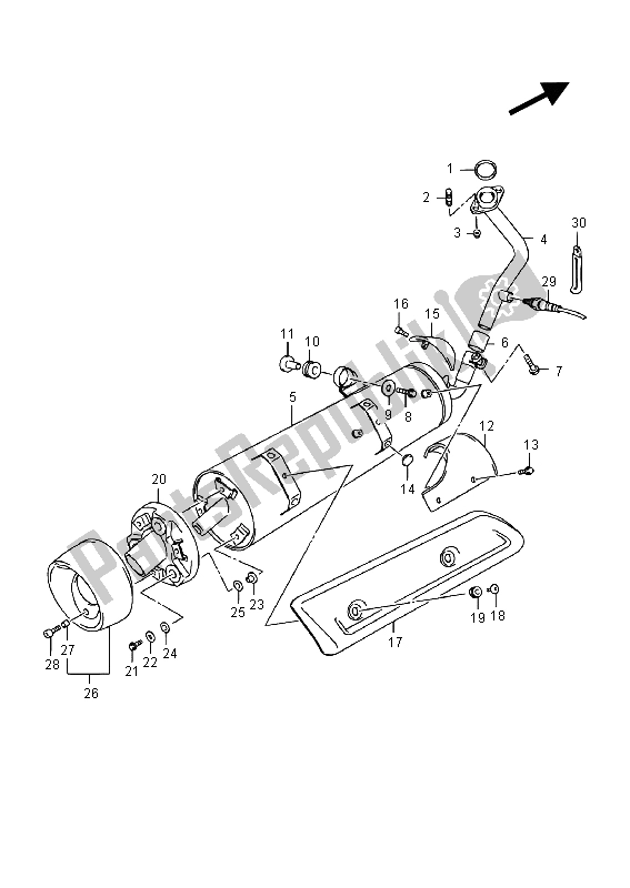 All parts for the Muffler of the Suzuki UH 200A Burgman 2015