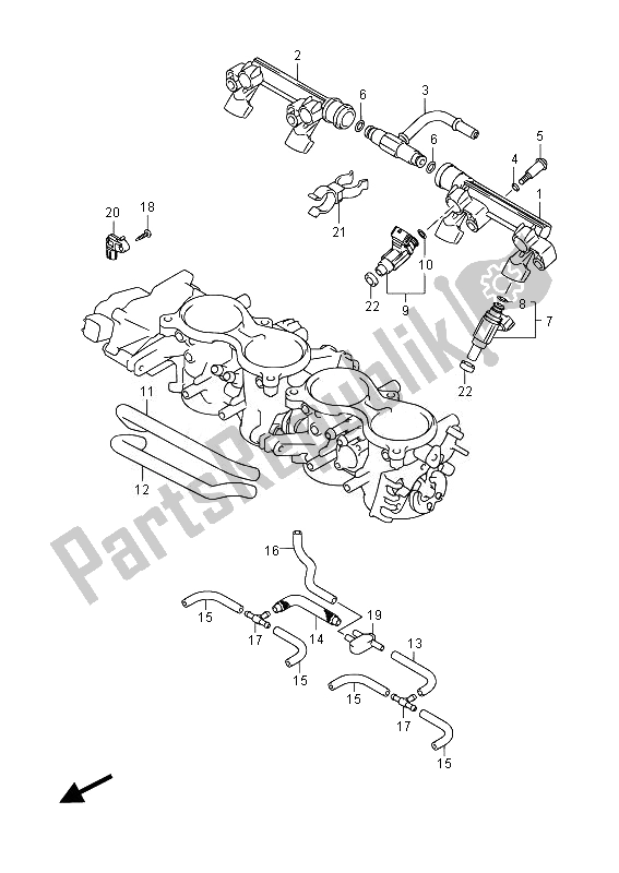 Tutte le parti per il Tubo Flessibile E Giunto Corpo Farfallato (gsx-r600) del Suzuki GSX R 600 2014