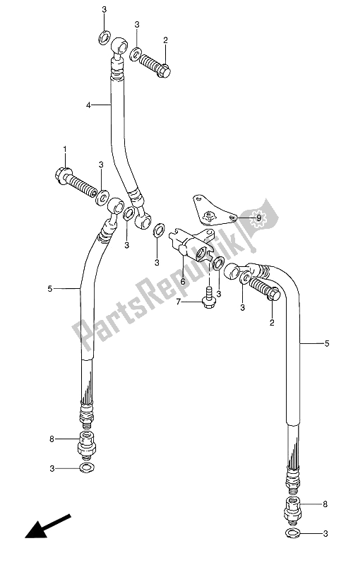 Todas las partes para Manguera De Freno Delantero de Suzuki GSX 600 FUU2 1990