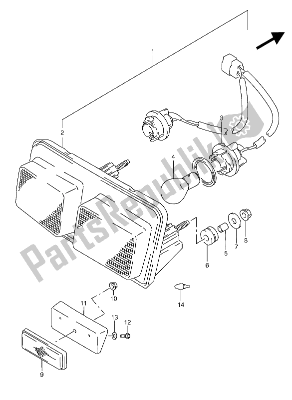 Todas as partes de Lâmpada De Combinação Traseira do Suzuki RGV 250 1991