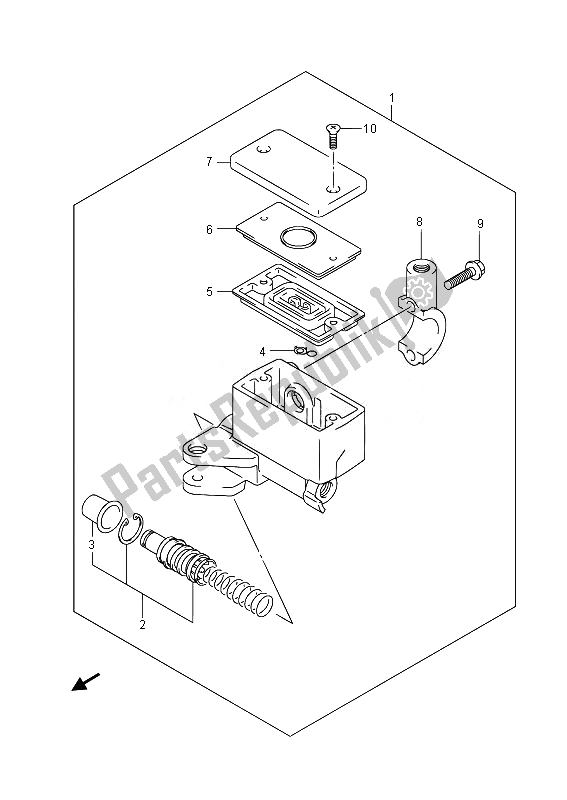 All parts for the Front Master Cylinder of the Suzuki GSR 750A 2014