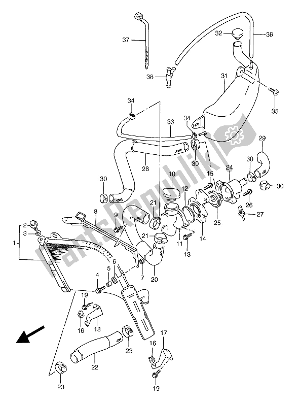 Tutte le parti per il Termosifone del Suzuki RGV 250 1991