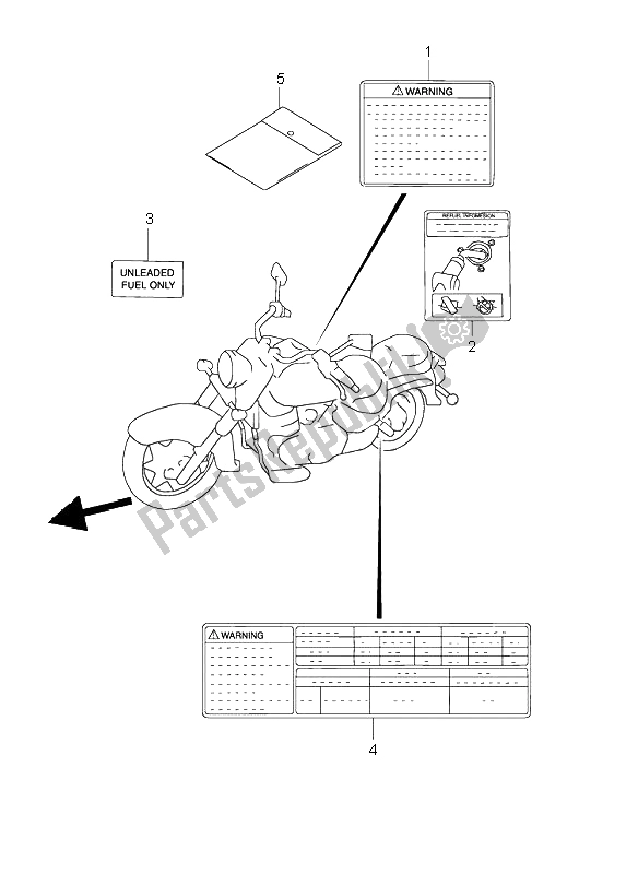 All parts for the Label of the Suzuki VL 1500 Intruder LC 2003