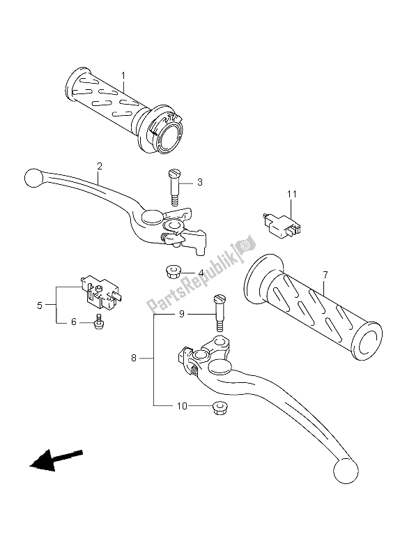 All parts for the Handle Lever of the Suzuki TL 1000R 1998