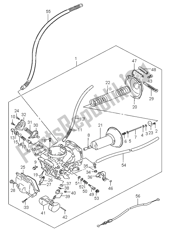 Tutte le parti per il Carburatore (anteriore) del Suzuki VS 800 Intruder 2003