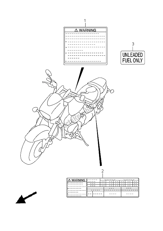 All parts for the Label of the Suzuki VZ 1500 Intruder 2009