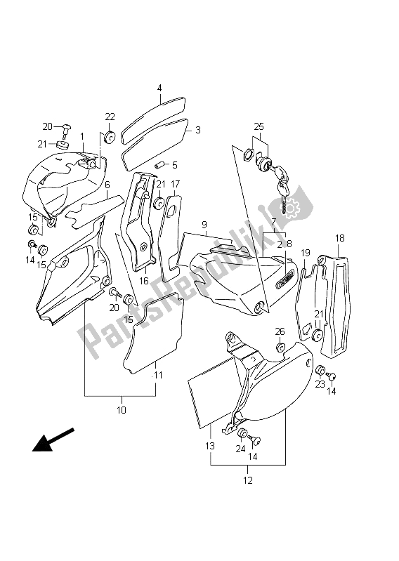 Todas las partes para Cubierta Del Marco (vz800 E24) de Suzuki VZ 800 Intruder 2011