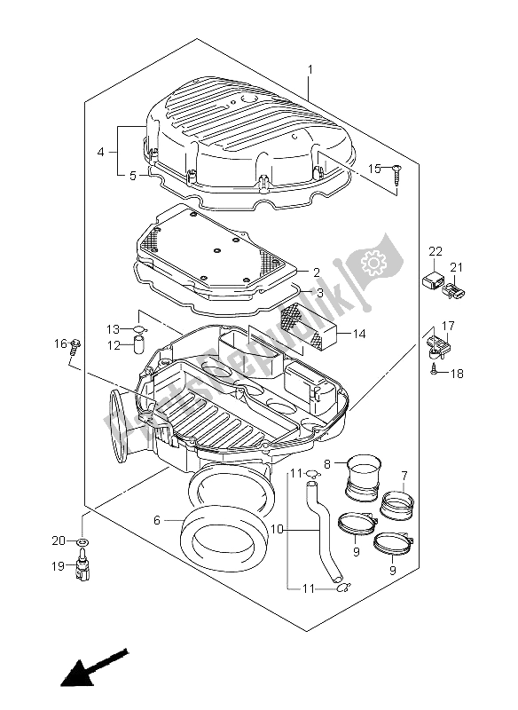 Tutte le parti per il Filtro Dell'aria del Suzuki GSX R 1000 2005