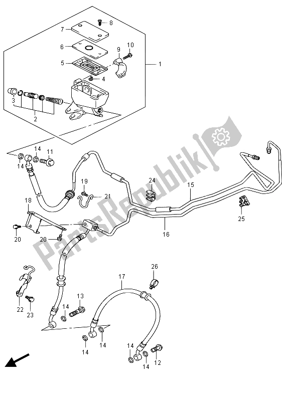 Toutes les pièces pour le Flexible De Frein Avant (gsx1300ra E02) du Suzuki GSX 1300 RA Hayabusa 2015