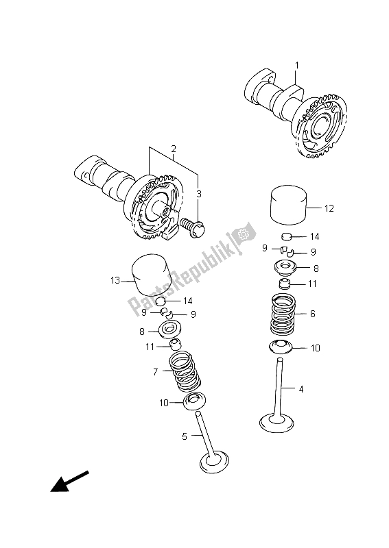 All parts for the Camshaft & Valve of the Suzuki RM Z 250 2015