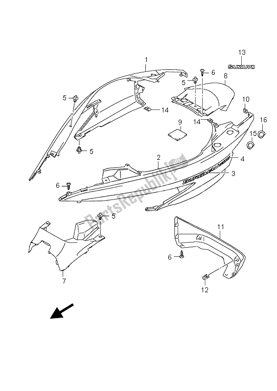 Tutte le parti per il Copertura Del Telaio del Suzuki UH 125 Burgman 2010