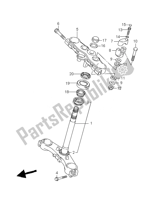 Toutes les pièces pour le Potence De Direction (gsf1250s-sa) du Suzuki GSF 1250 Nsnasa Bandit 2007