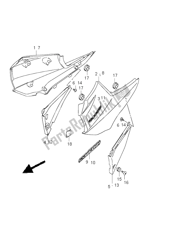 Todas las partes para Cubierta De Marco de Suzuki GSX 1400 2004