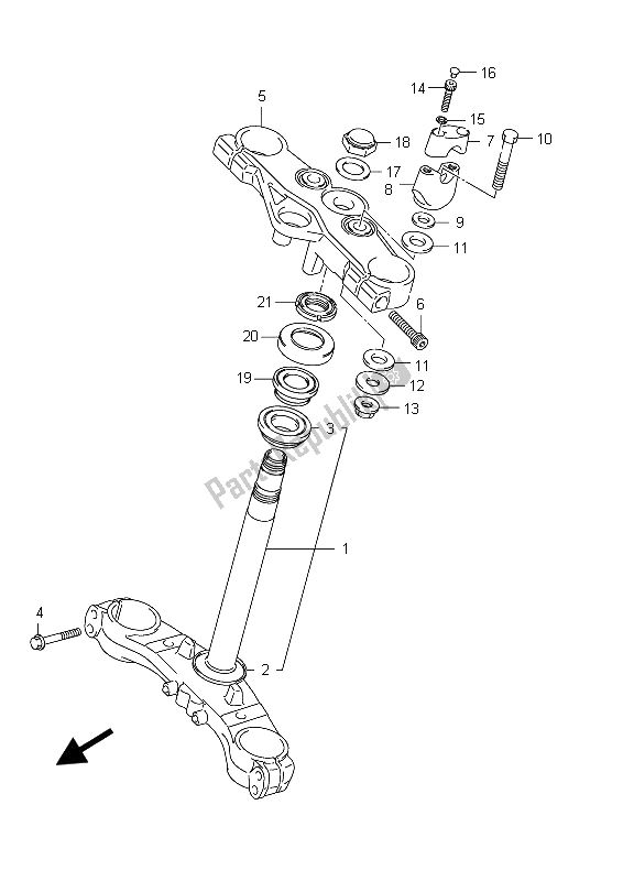 Tutte le parti per il Gambo Dello Sterzo (gsx650f E21) del Suzuki GSX 650 FA 2012