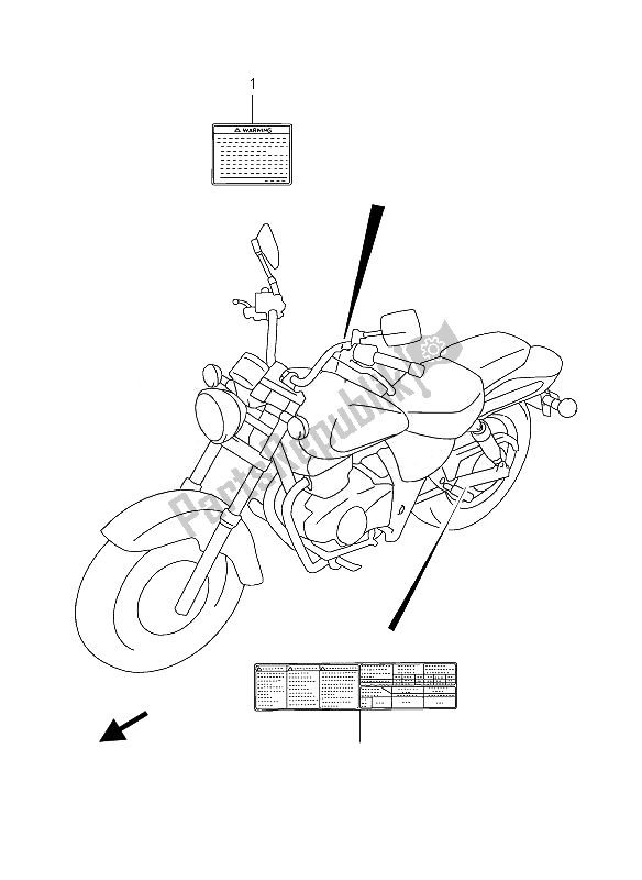 Todas las partes para Etiqueta de Suzuki GZ 125 Marauder 2007