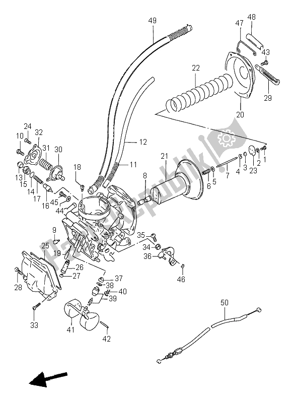 Tutte le parti per il Carburatore (anteriore E18) del Suzuki VS 600 Intruder 1995