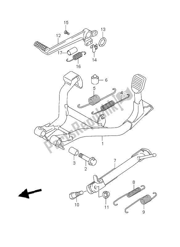 All parts for the Stand of the Suzuki GSF 1200 Nsnasa Bandit 2006