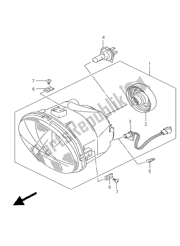 Alle onderdelen voor de Koplamp van de Suzuki C 1800R VLR 1800 2009