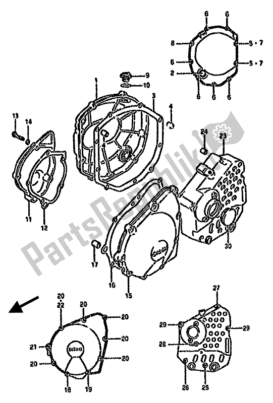 Todas las partes para Tapa Del Cárter de Suzuki GSX 750F 1994