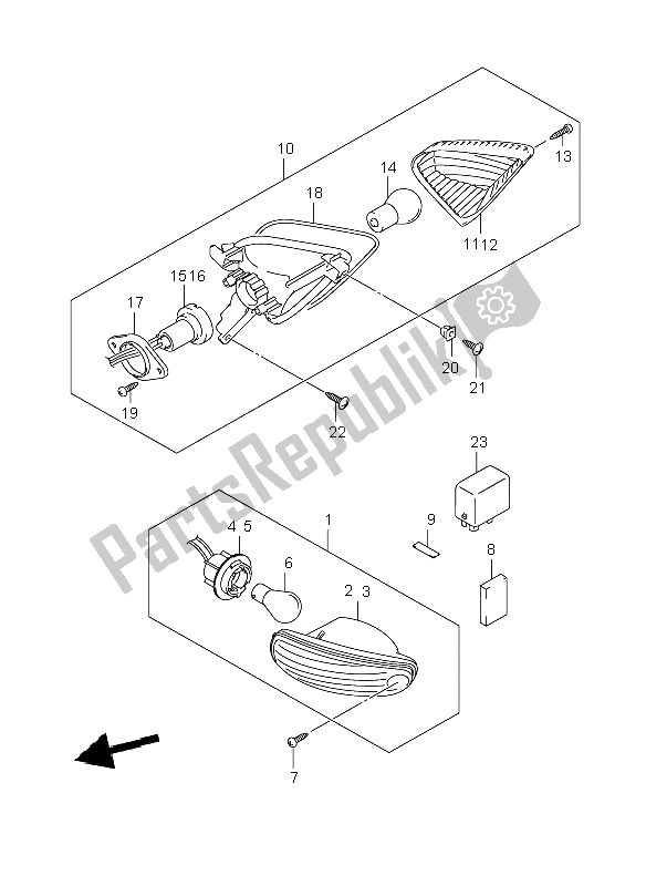 Toutes les pièces pour le Feu Clignotant du Suzuki GSX R 1000 2008