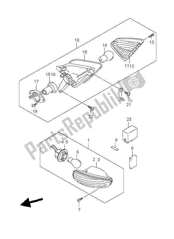 Alle onderdelen voor de Richtingaanwijzer Lamp van de Suzuki GSX R 1000 2008