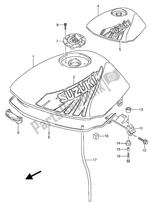 Wszystkie części do Zbiornik Paliwa Suzuki GS 500 EU 1993