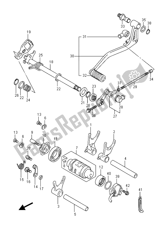 All parts for the Gear Shifting of the Suzuki SFV 650A Gladius 2015