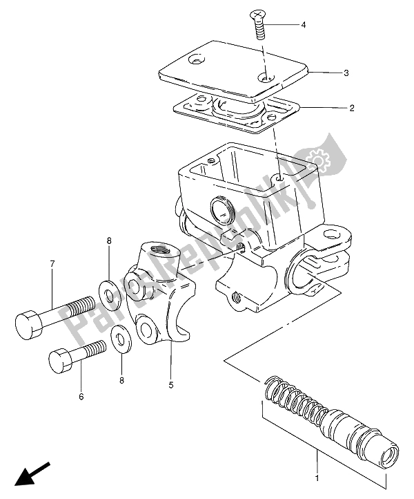 Alle onderdelen voor de Hoofdcilinder van de Suzuki GN 250 1992