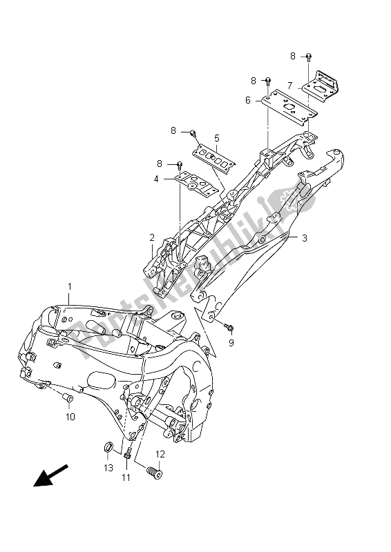 Alle onderdelen voor de Frame (gsx-r600ue E21) van de Suzuki GSX R 600 2012