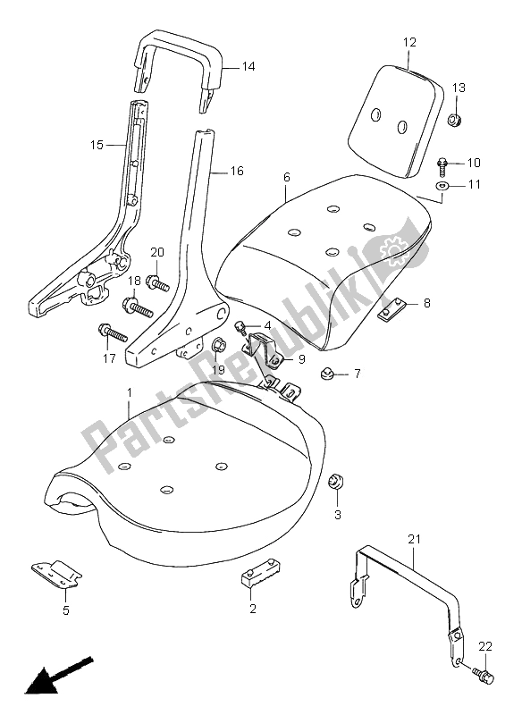 Tutte le parti per il Posto A Sedere del Suzuki VS 1400 Intruder 1996