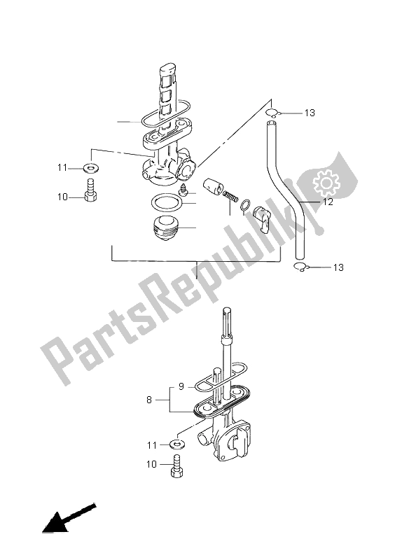 All parts for the Fuel Cock of the Suzuki GN 125E 2000