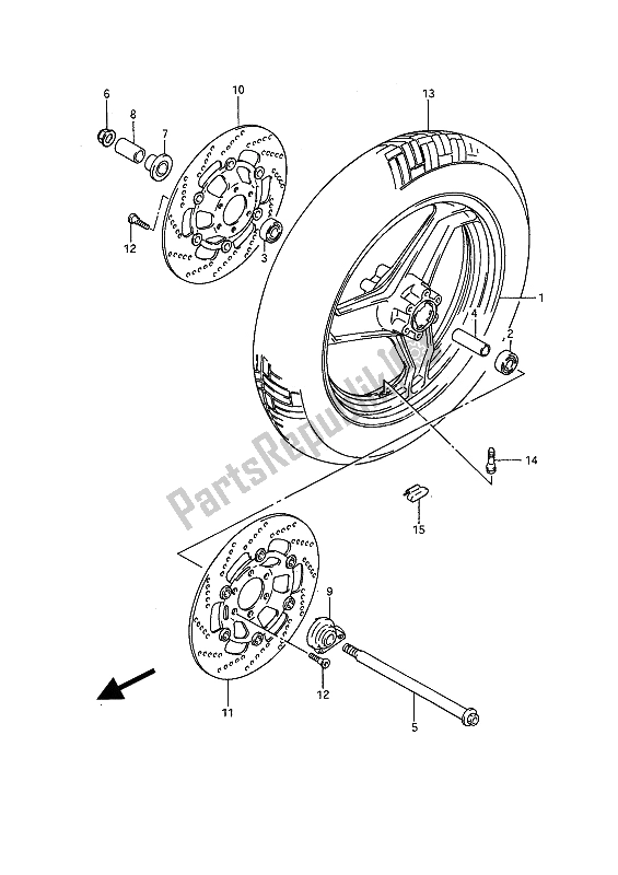 Todas las partes para Rueda Delantera de Suzuki GSX 1100F 1994