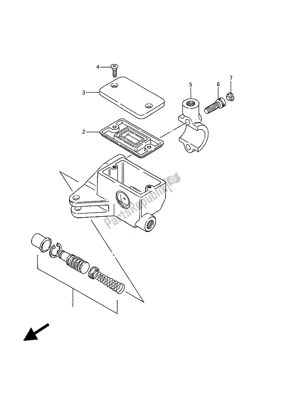 Todas as partes de Cilindro Mestre Dianteiro do Suzuki VS 1400 Glpf Intruder 1988