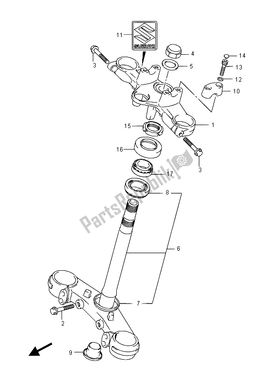 Toutes les pièces pour le Potence De Direction du Suzuki SFV 650A Gladius 2015