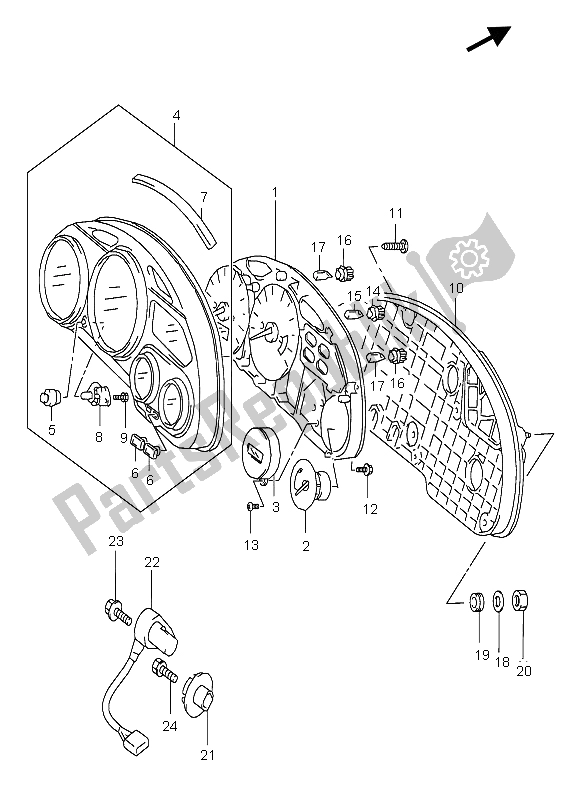 Tutte le parti per il Tachimetro del Suzuki GSX 750F 2004