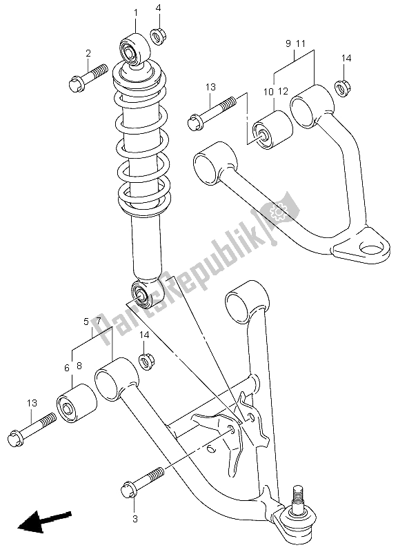 Toutes les pièces pour le Bras De Suspension du Suzuki LT F 250 Ozark 2004