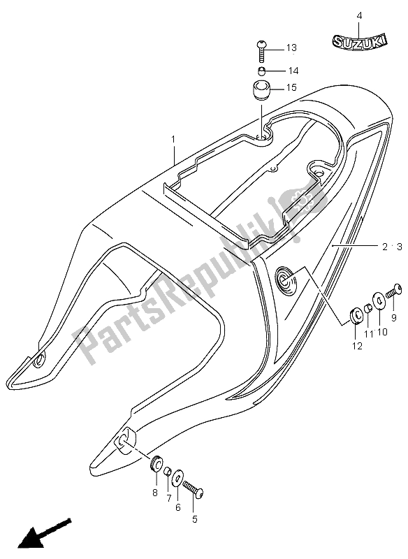 Alle onderdelen voor de Frame Afdekking (gsx-r600z) van de Suzuki GSX R 600Z 2003