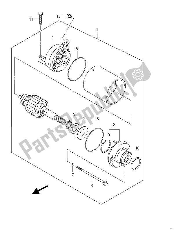 Alle onderdelen voor de Start De Motor van de Suzuki GSF 650 Sasa Bandit 2011