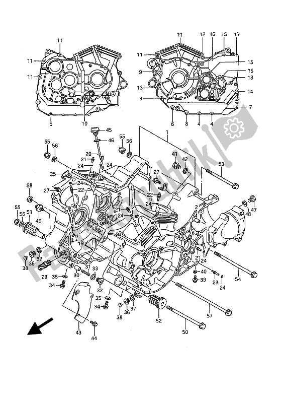 Todas las partes para Caja Del Cigüeñal de Suzuki VS 1400 Glpf Intruder 1992